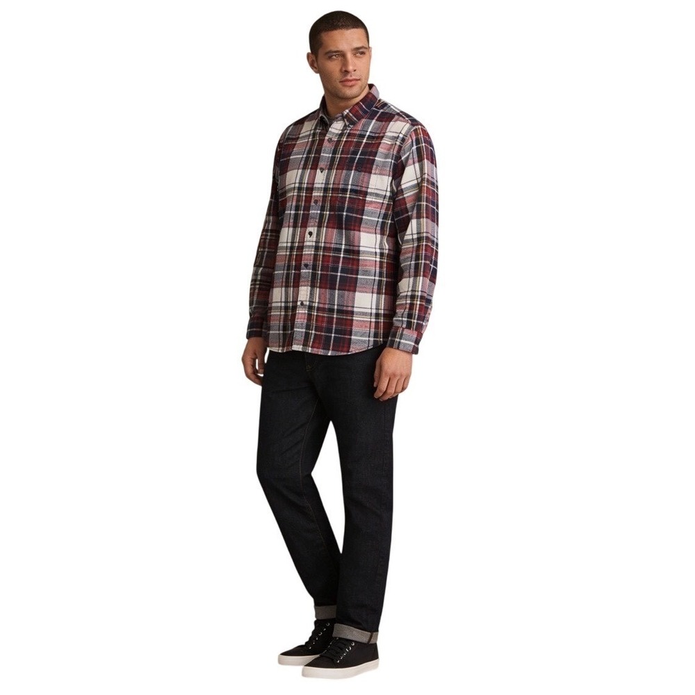 Weatherproof Vintage Plaid Flannel Button Up Shirt Men's XXL Red Blue White